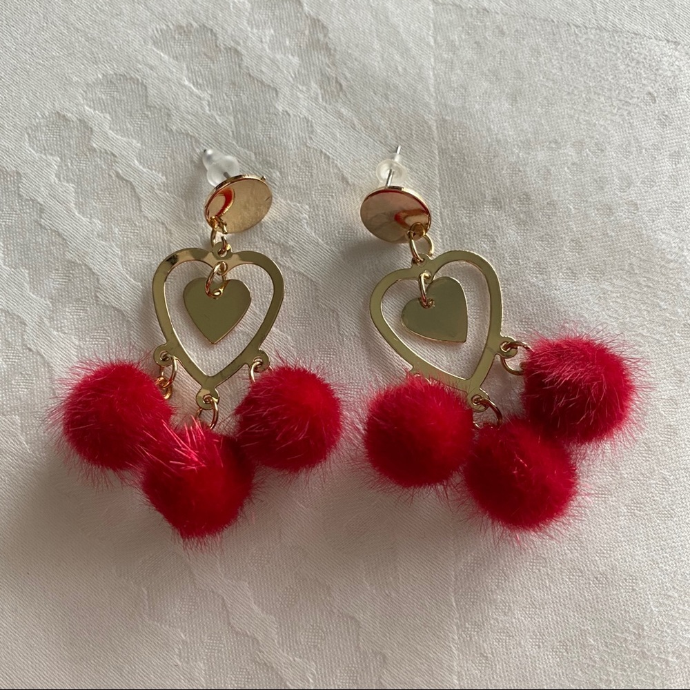 Heart Puff Earrings